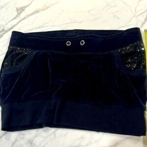 Velvet black mini skirt